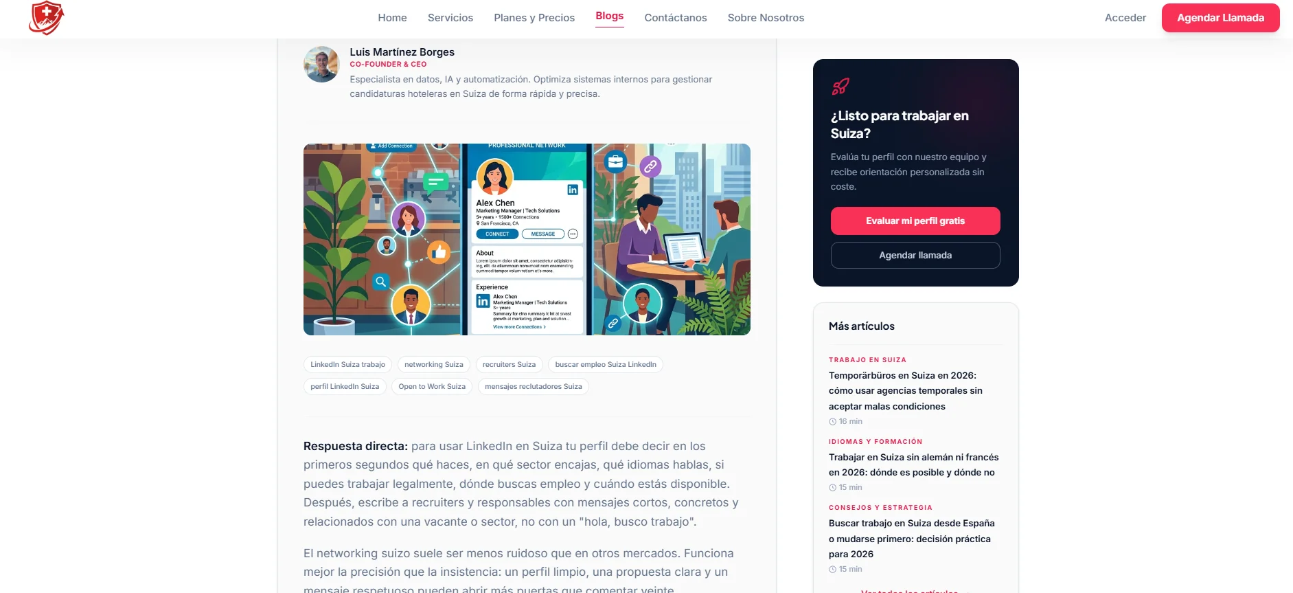 Blog SEO de Growork sobre trabajar en Suiza